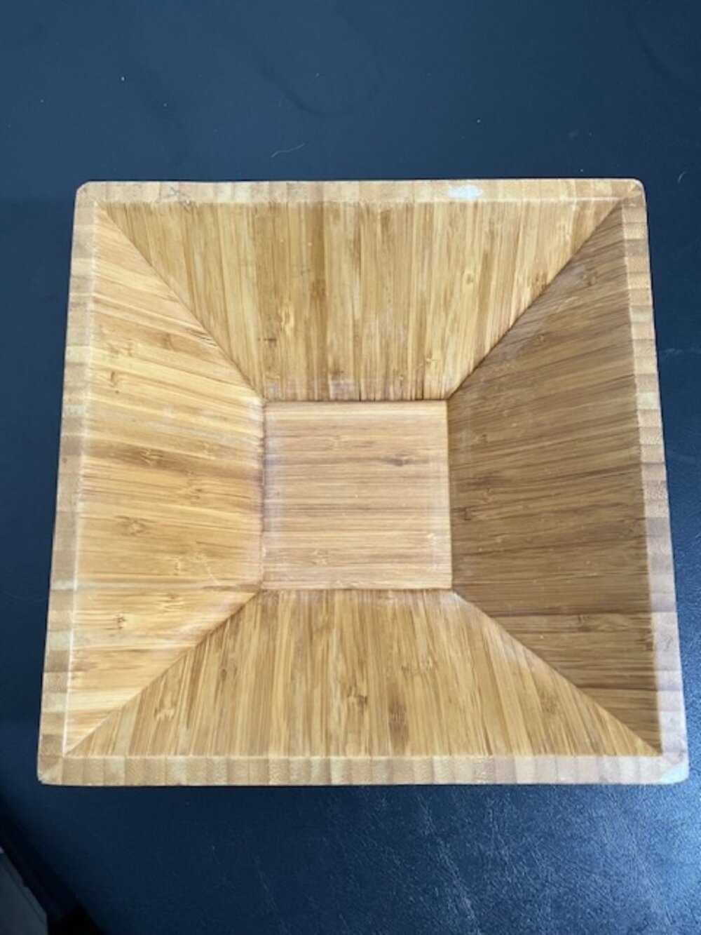 Pampered Chef Wooden Square Bowl #0708